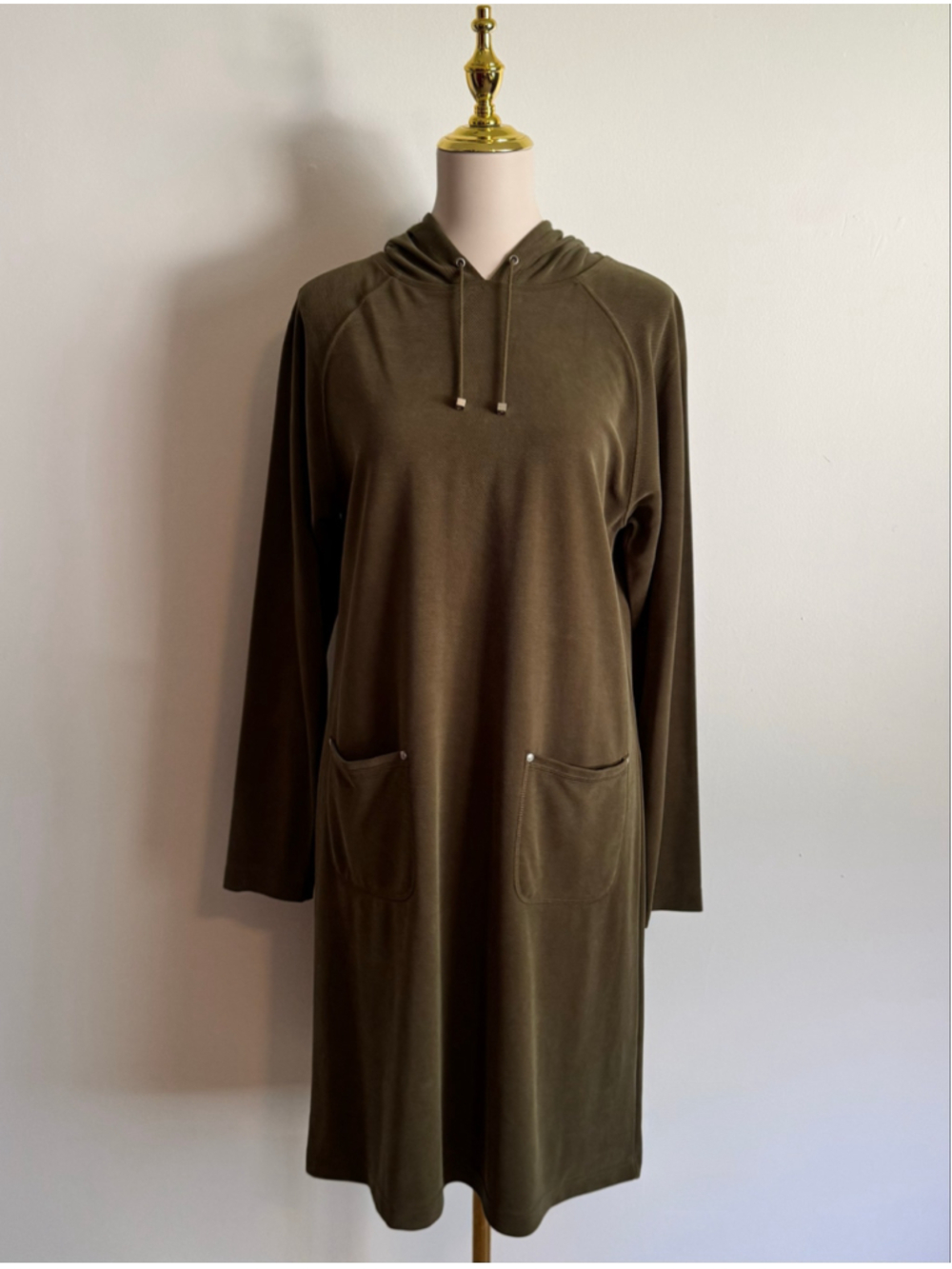 Women's Liz Claiborne Olive Hoodie Dress Size M